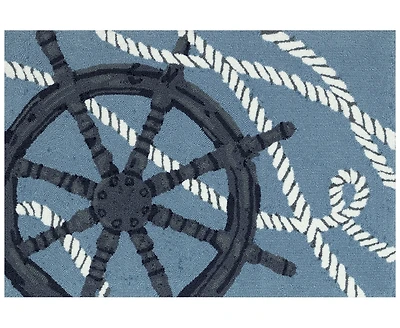 Liora Manne' Frontporch Captain's Wheel 2'6"x4' Area Rug