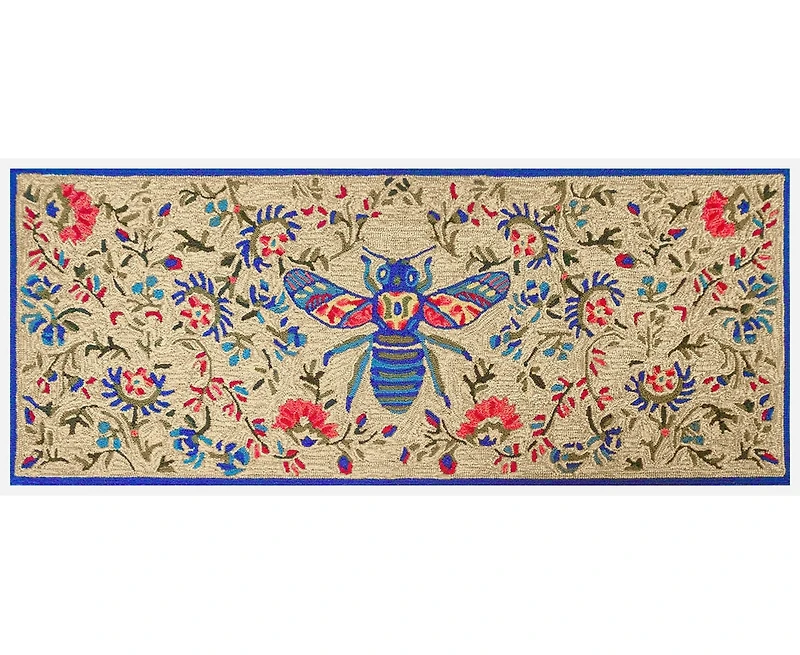 Liora Manne' Frontporch Flora Bee 2'x5' Runner Area Rug