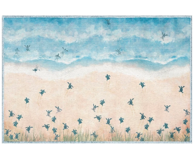 Liora Manne' Impressions Seaturtles Beach 2'5"x3'11" Area Rug