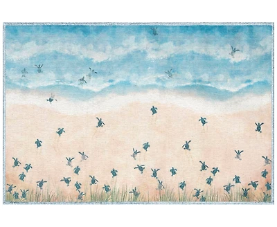 Liora Manne' Impressions Seaturtles Beach 2'5"x3'11" Area Rug