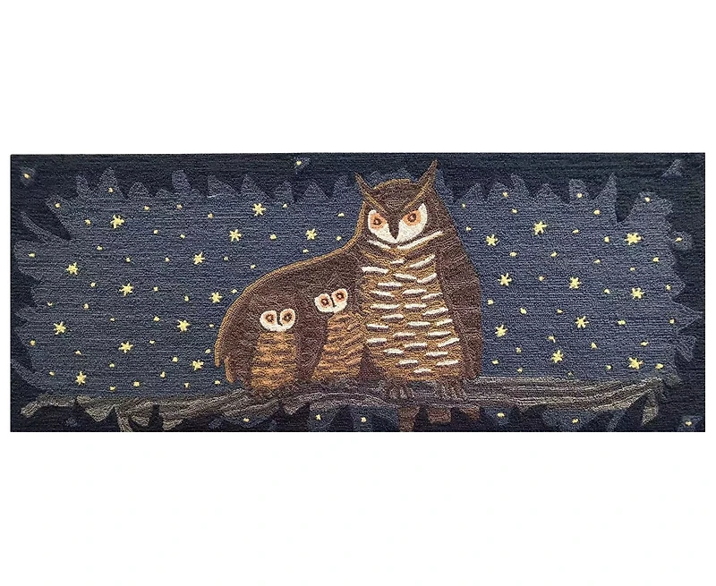 Liora Manne' Frontporch Owl Family 2'x5' Runner Area Rug