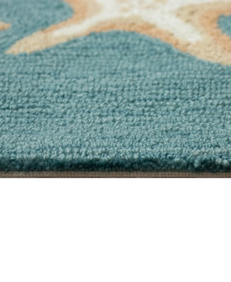 Liora Manne' Capri Starfish Border 1'8"x2'6" Area Rug