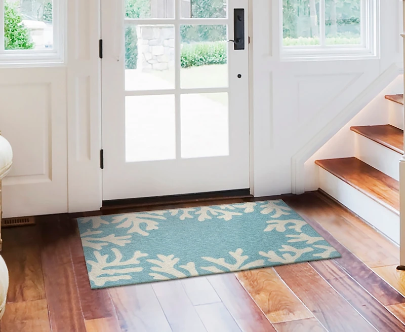 Liora Manne' Capri Coral Border 1'8"x2'6" Area Rug