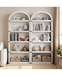 gaomon Bookcase Arched Bookshelf 71.65in Tall Bookcase Farmhouse Display Storage Rack