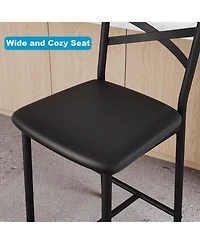 gaomon Dining Table Set for 2, Kitchen Bar Table and Chairs for 2, 3-Piece Kitchen Table Set with 2 Upholstered Chairs,Brown