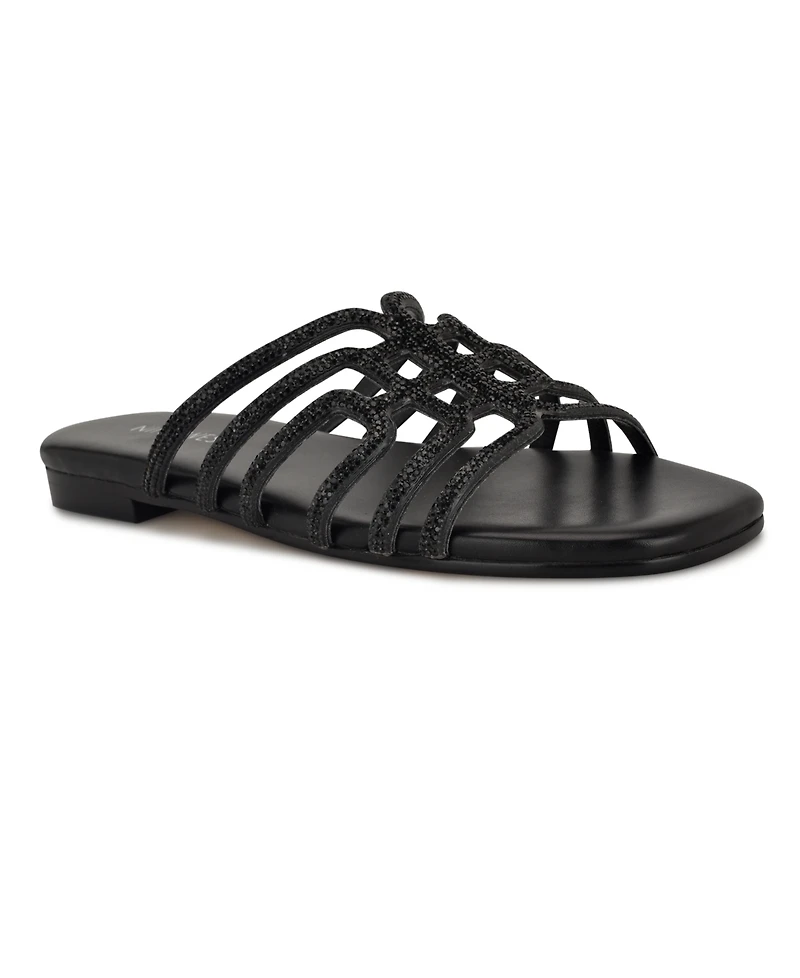 Nine West Women's Timy Embellished Strappy Flat Sandals