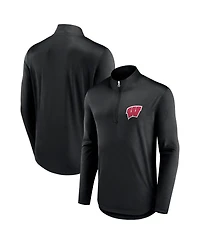 Fanatics Men's Black Wisconsin Badgers Tough Minded Quarter-Zip Top