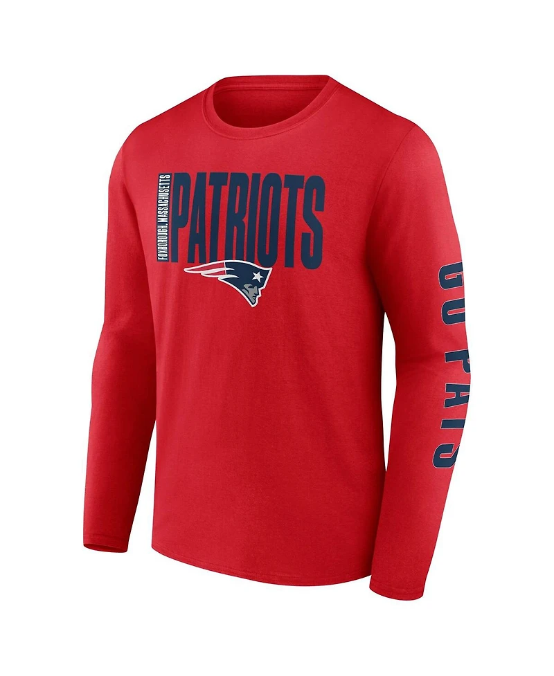 Fanatics Men's Red New England Patriots Vision Long Sleeve T-Shirt
