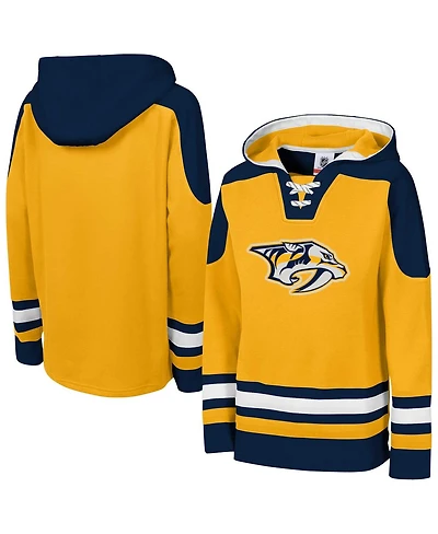 Outerstuff Big Boys and Girls Gold Nashville Predators Must Have Home V-Neck Pullover Hoodie