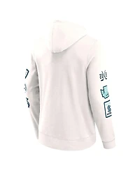 Fanatics Men's White Seattle Kraken Letterman Fleece Pullover Hoodie