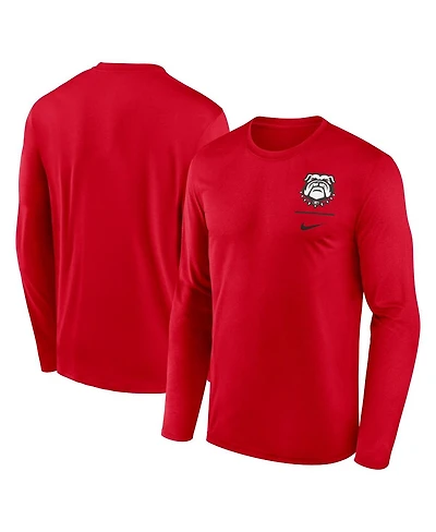 Nike Men's Red Georgia Bulldogs Alternate Logo Lockup Legend Performance Long Sleeve T-Shirt