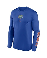 Jordan Men's Royal Florida Gators Primetime Center Lockup Two-Hit Legend Long Sleeve T-Shirt