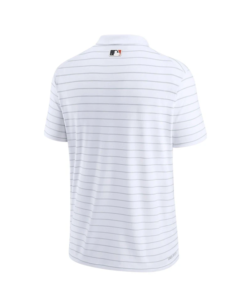 Nike Men's White Detroit Tigers Authentic Collection Victory Striped Performance Polo
