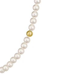 Lacoste Gold-Tone Matchpoint Imitaion Pearl Strand Necklace, 16-1/3" + 2-1/2" extender