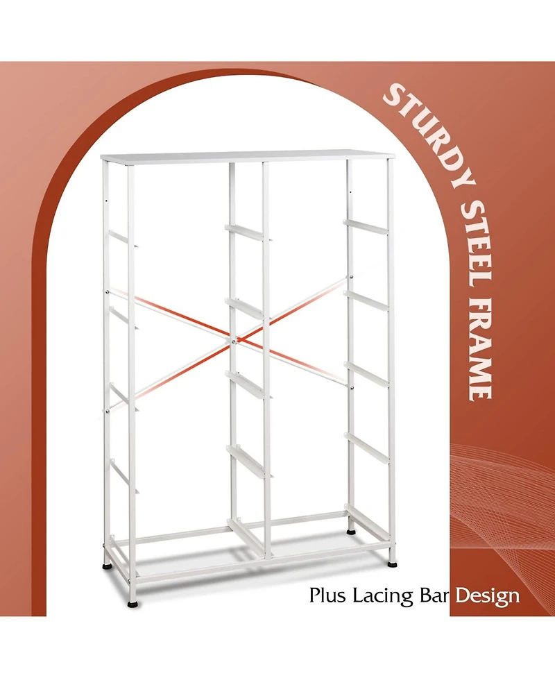 Wlive 10-Drawer Dresser Fabric Storage Tower for Bedroom Hallway Closets Tall Chest Organizer Unit with Textured Print Fabric Bins Steel Frame Wood To