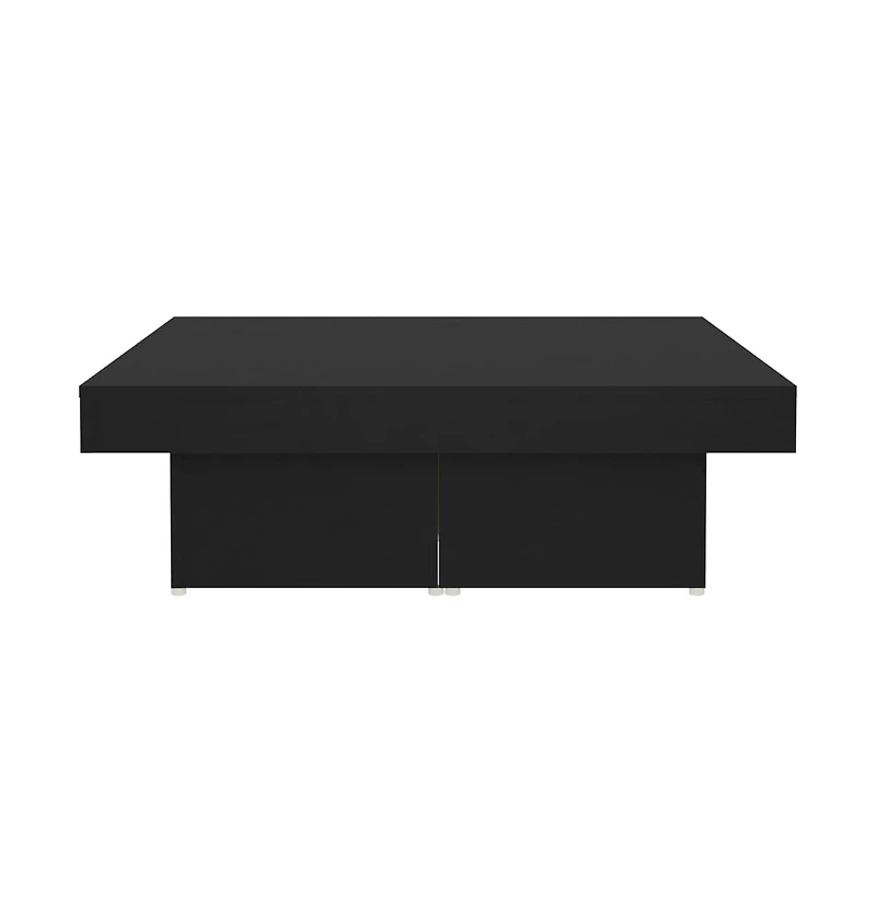 vidaXL Coffee Table Black 35.4"x35.4"x11" Engineered Wood