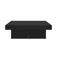 vidaXL Coffee Table Black 35.4"x35.4"x11" Engineered Wood