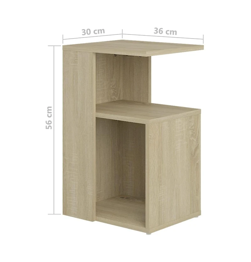 vidaXL Side Table Sonoma Oak 14.2"x11.8"x22" Engineered Wood