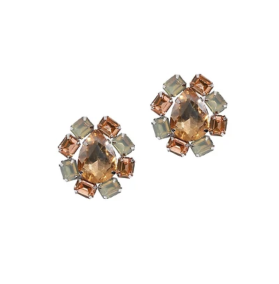 Crystal Pear Stud Earrings