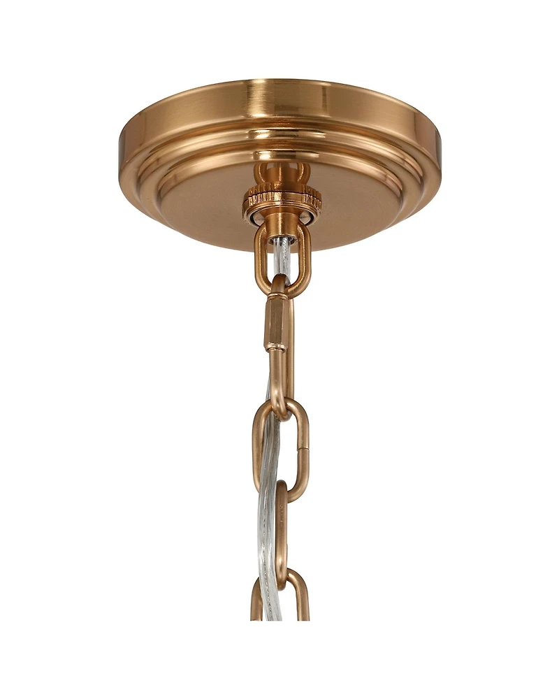Possini Euro Design Warren 20" Modern Pendant Ceiling Light Fixture Dining Room Over Table Drum 6-Light Golden Bronze Finish