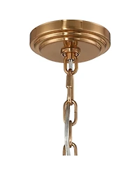 Possini Euro Design Warren 20" Modern Pendant Ceiling Light Fixture Dining Room Over Table Drum 6-Light Golden Bronze Finish