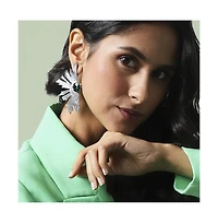 Metallic Flora Drop Earrings