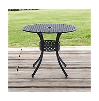 Slickblue Round Metal Outdoor Patio Table in Cast Aluminum