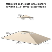 Outsunny 5' x 8' Grill Gazebo Canopy Replacement Cover Only,