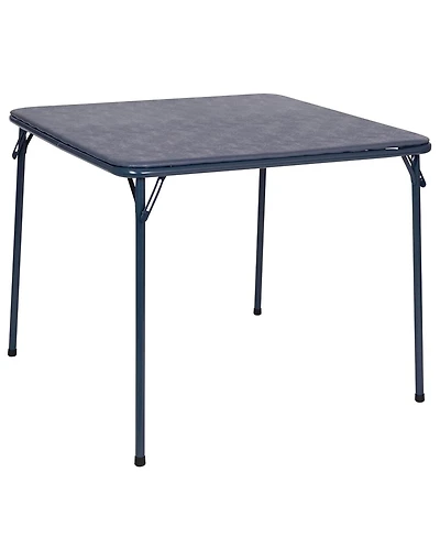 Skonyon Black 34 inch Portable Square Folding Table with Pu Soft Cushion for Living Room, Office, Camping