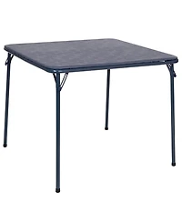 Skonyon Black 34 inch Portable Square Folding Table with Pu Soft Cushion for Living Room, Office, Camping