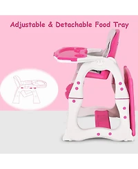 Costway 3 in 1 Baby High Chair Convertible Play Table Seat