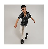 Men's Midnight Black & Chalice Silver Metallic Ombre Shirt