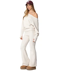 Edikted Womens Plush Flared Pants