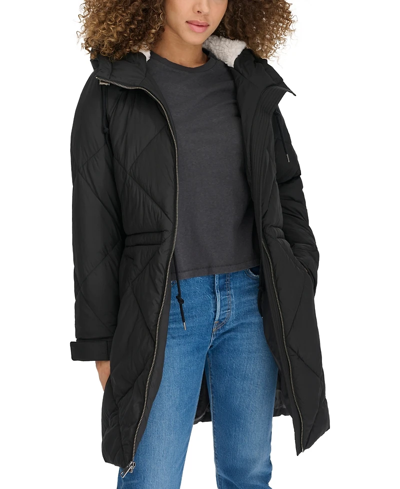 Levi's Women's Diamond Quilted Cinch Waist Parka Jacket