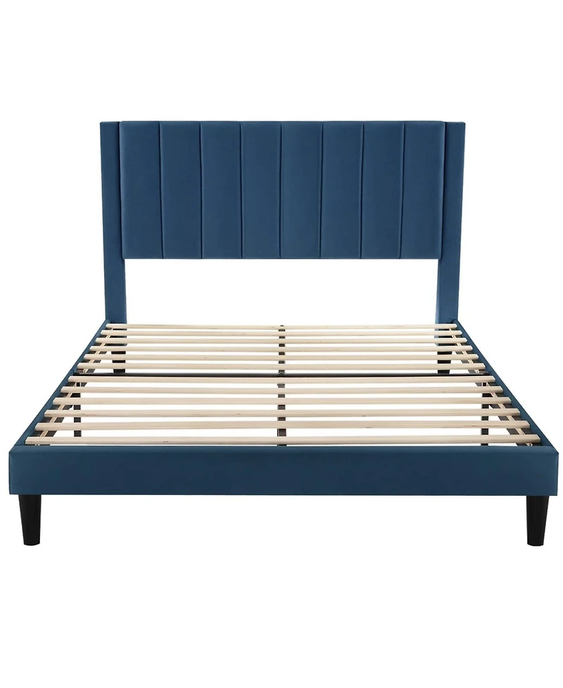 Contemporary Upholstered Bed Frame with Headboard – Sturdy Platform Bed for Bedroom, Easy Assembly