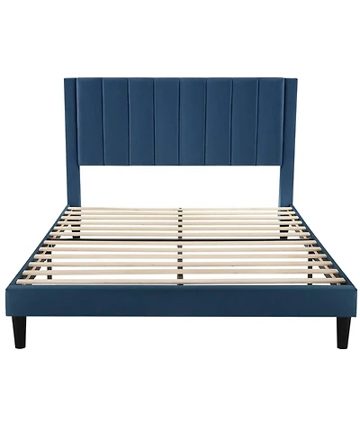 Contemporary Upholstered Bed Frame with Headboard – Sturdy Platform Bed for Bedroom, Easy Assembly