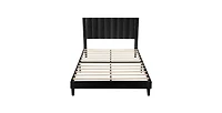 Contemporary Upholstered Bed Frame with Headboard – Sturdy Platform for Bedroom, Easy Assembly