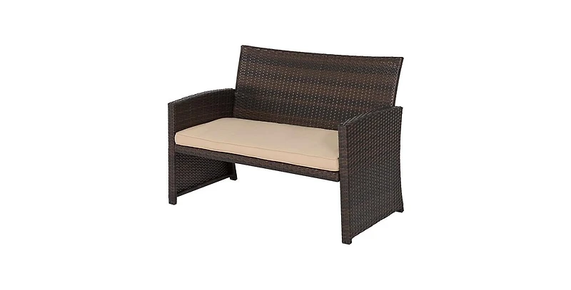 Slickblue Resin Wicker 4-Piece Modern Patio Furniture Set with Cushions