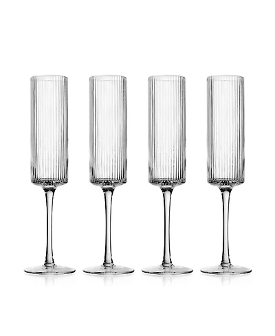 Godinger Sullivan Street Fluted Champagne Glasses, Set of 4