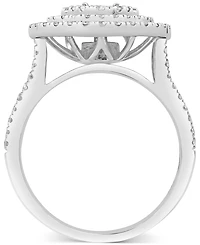 Diamond Double Halo Cluster Ring (1-1/2 ct. t.w.) in 14k White Gold