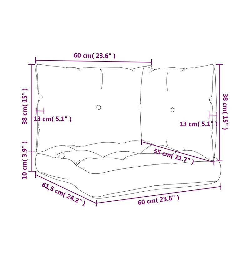 vidaXL Pallet Cushions 3 pcs Anthracite Fabric