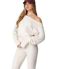 Edikted Women's Plush Oversized Asymmetric Sweater