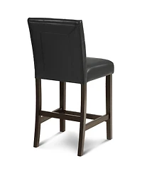 Gymax Set of 2 Bar Stools 25inch Counter Height Barstool Pub Chair Rubber Wood Black