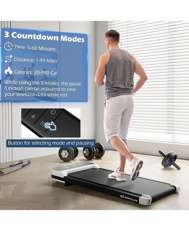 2.5HP Under Desk Treadmill for Home and Office Remote Control Led Display