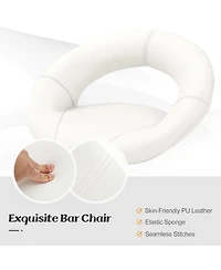 Gymax Set of 4 Adjustable Bar Stools Swivel Pub Chairs Barstools Pu Leather