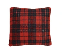 C&F Home 18" x 18" Red Black Plaid Woven Throw Pillow