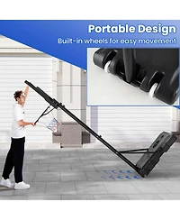 Costway Basketball Hoop Outdoor System with 45 Inch Shatterproof Pc Backboard Wheels