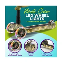 SereneLife Infinity 3-Wheel Kids Scooter With Led Wheels & Comfort Seat - Leopard