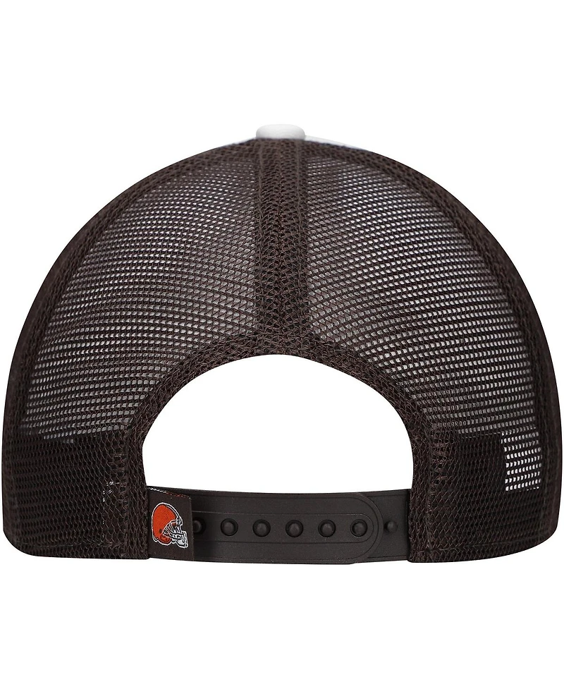 New Era Big Boys and Girls Brown Cleveland Browns Sport Night Color Block 9FORTY A-Frame Trucker Adjustable Hat