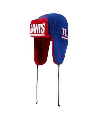 New Era Men's Royal New York Giants Helmet Head Trapper Knit Hat